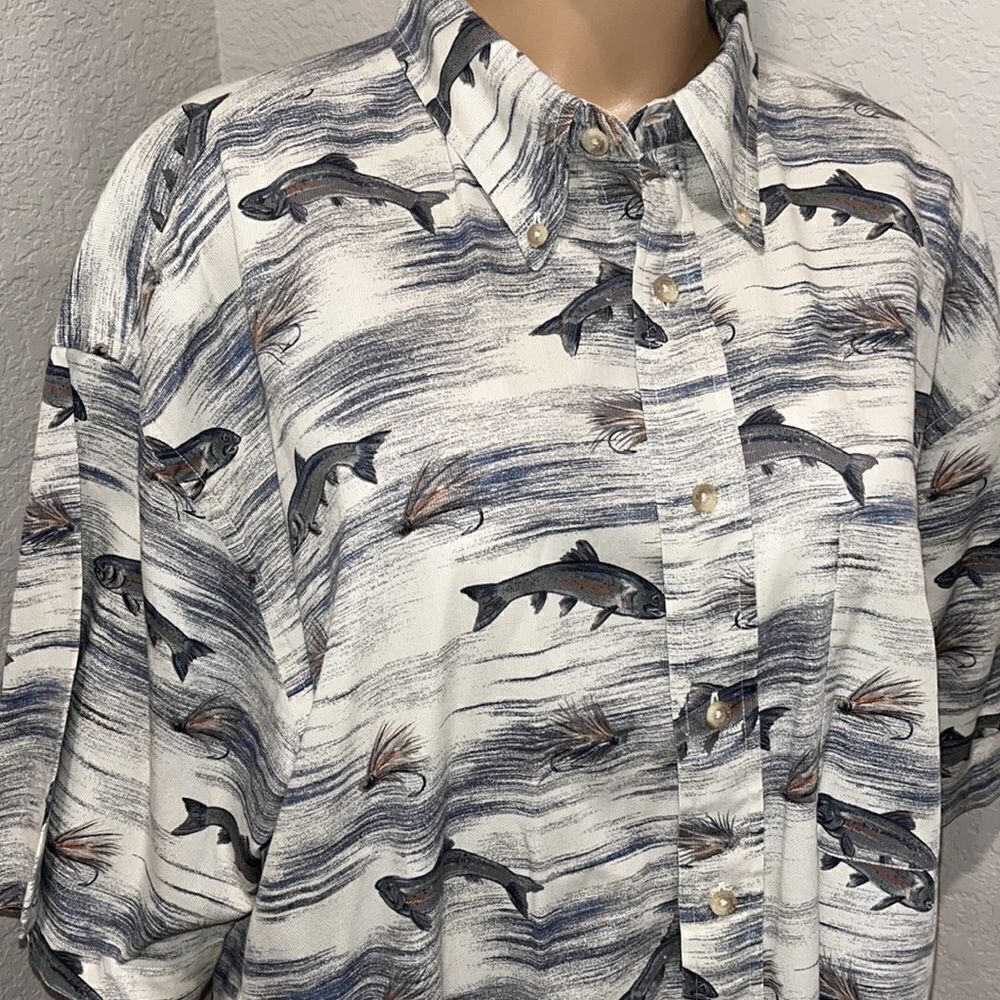 Pendleton fish print designer shirt - Picture 5 of 7